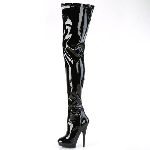 Platform Patent Leather Thigh High Boots - Picture 1 of 5